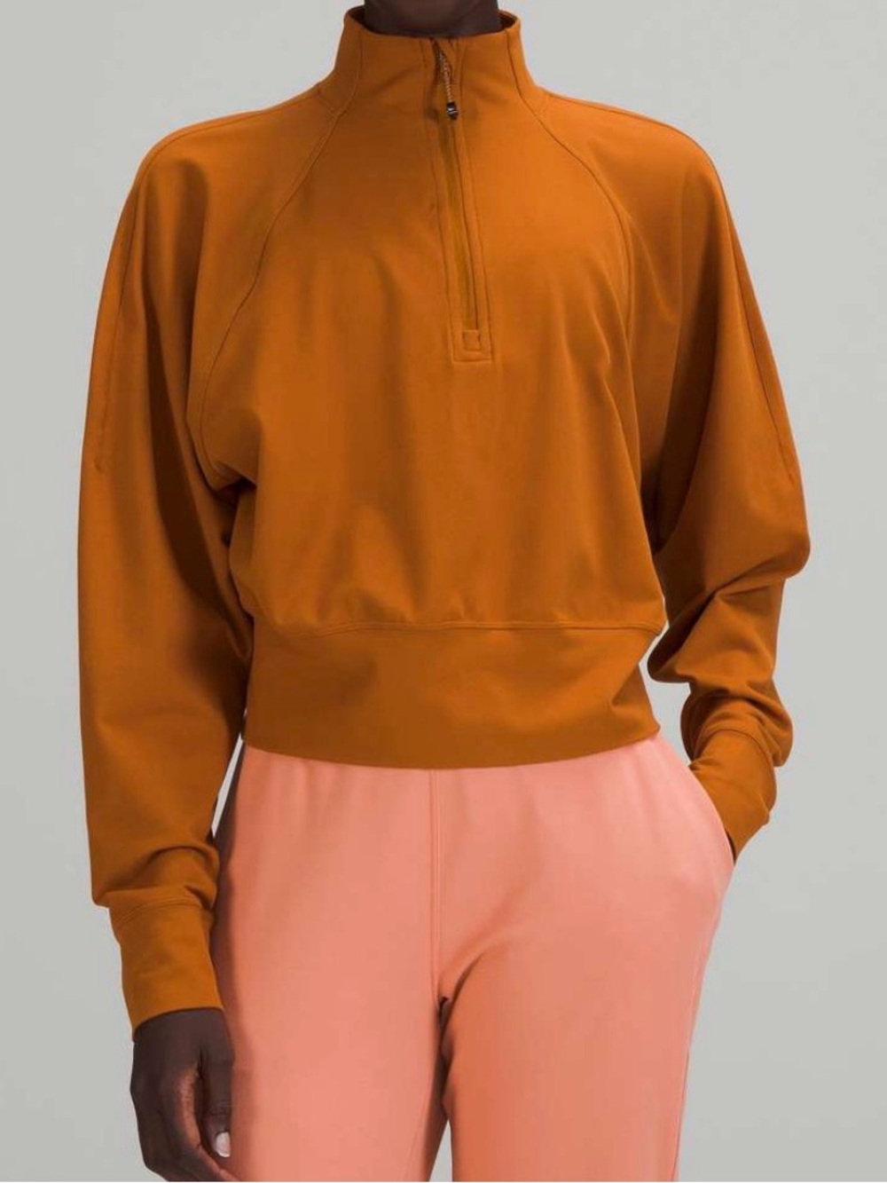 lululemon ready to rulu half-zip pullover in Rust
